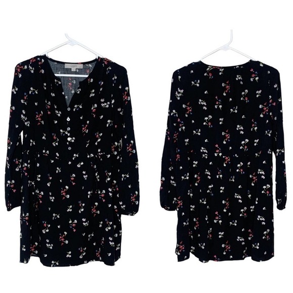 Loft Long Sleeve  Floral Dress - Picture 1 of 8